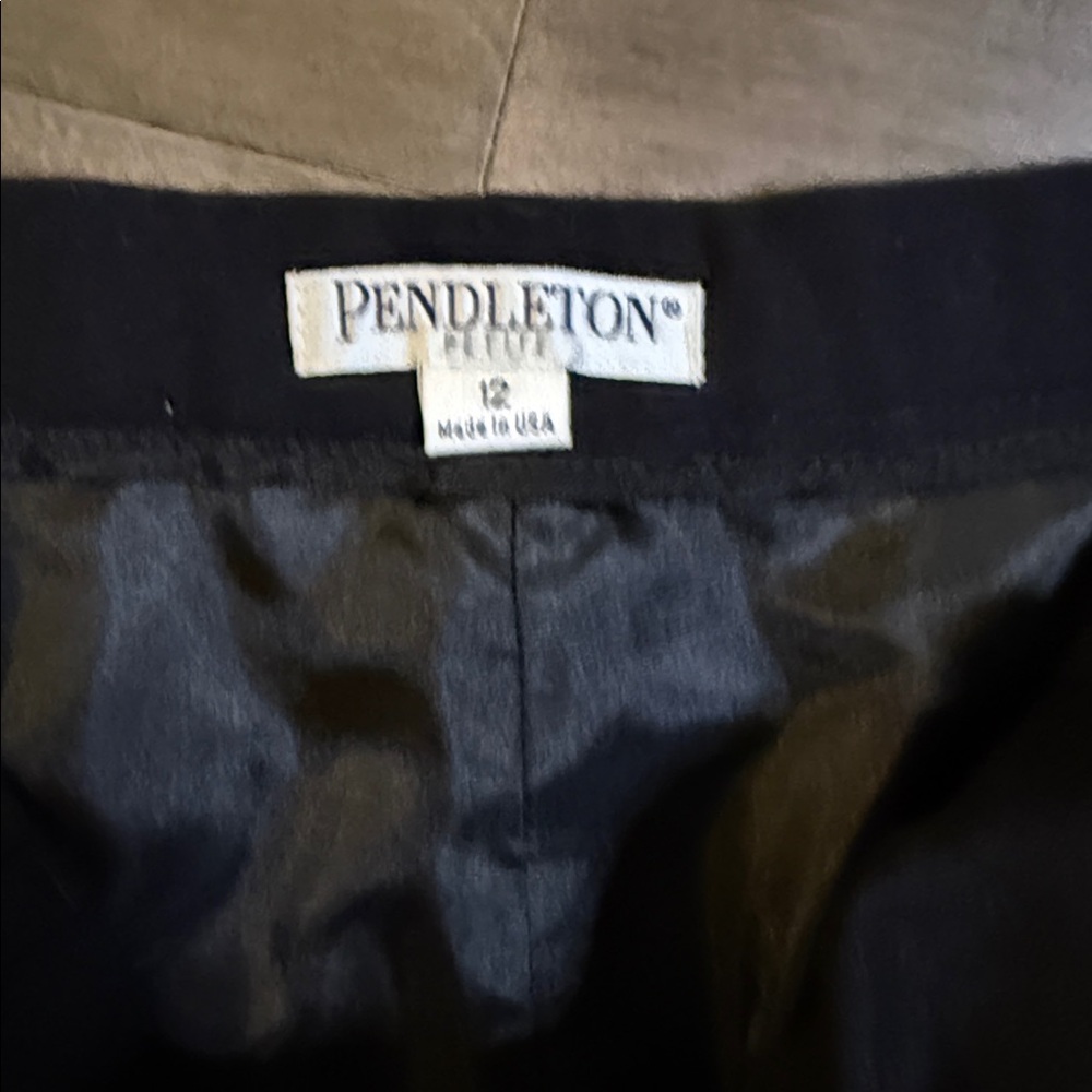 Pendleton Black 100% Wool Fully Lined Pants Sz 12… - image 3